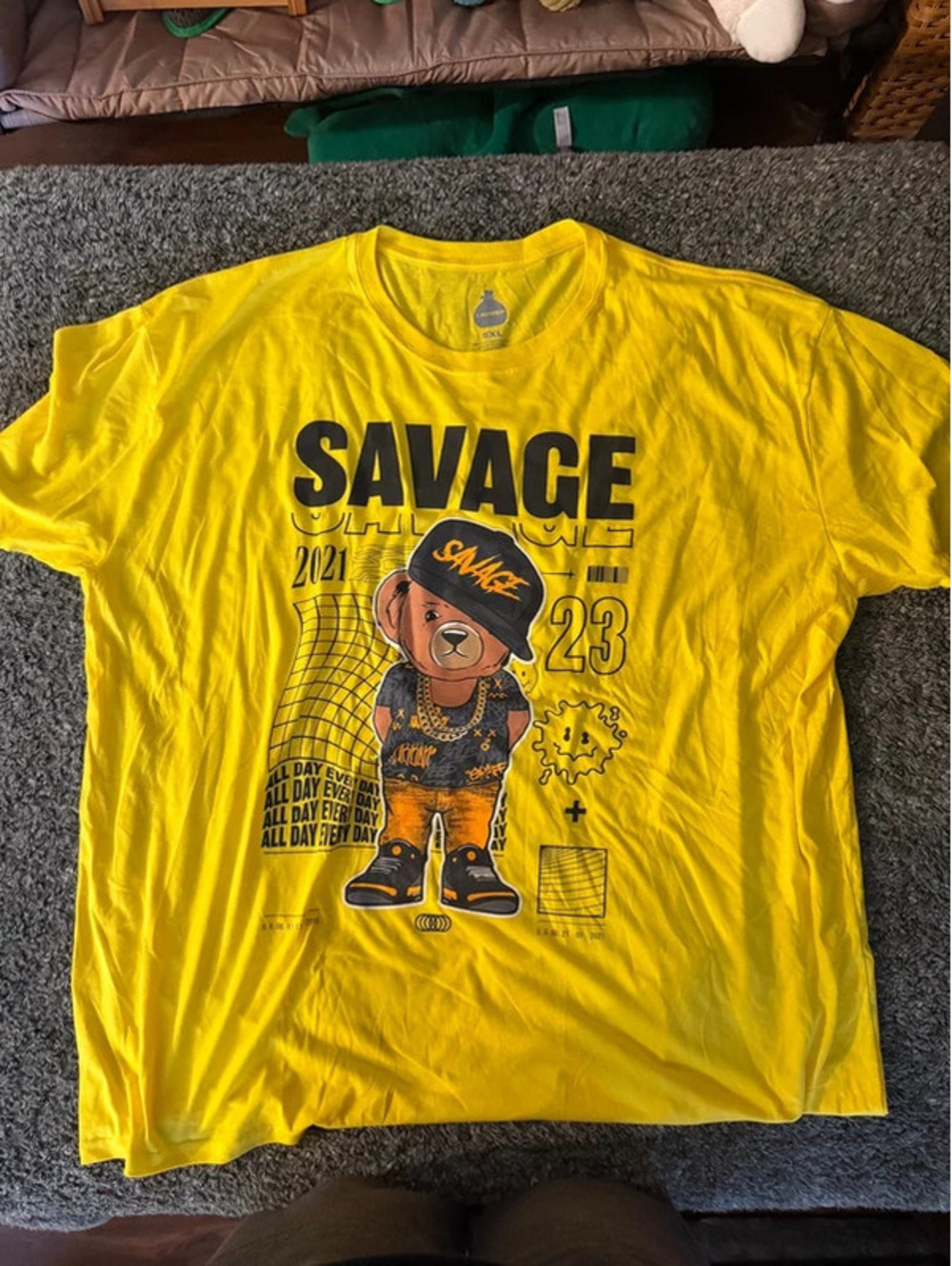 Launder 5XL Yellow Savage Graphic T-Shirt